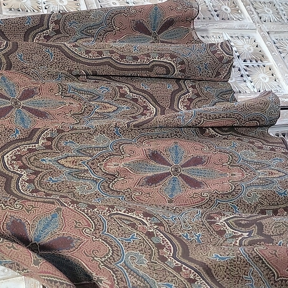 100% Silk Brown Floral Patterned Rodeo Western Cowgirl Festival Vibe Skirt 12 - Picture 12 of 15